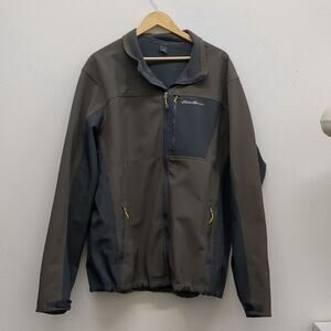 Eddie‎ Bauer brown fleece lined zip up jacket T2xl